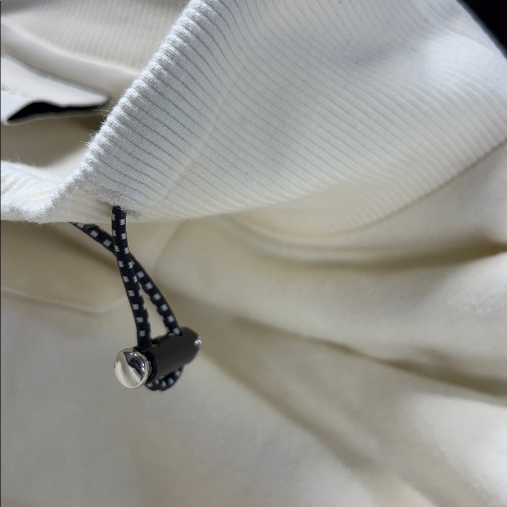 Varley Wood Sweat cream  Ribbed long sleeve cotton blend high neck cinch shirt - Picture 12 of 12